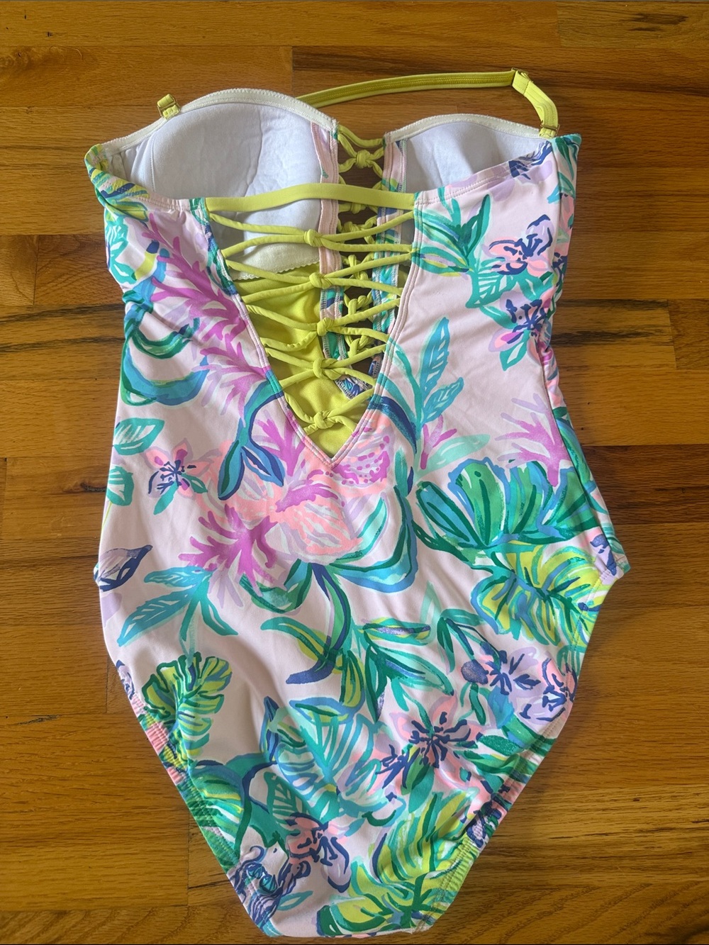 Lilly Pulitzer - Mermaid in the Shade - Floral One-Piece Swimsuit w/ Lime Trim - Picture 2 of 2